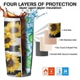 thumbnail image 7 of Sunflowers Black and White Stripe 20oz Tumbler Stainless Steel Double Wall Vacuum Insulated Coffee Mug Travel Cups for Wife Mom Daughter Sister Friend Coworker, Metal Straws and Brush, 7 of 7
