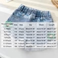 thumbnail image 2 of MKOSPLRT Girls' 2-13 Years Summer Tassel Denim Shorts Kids Elastic Waist Baggy Flower Jean Shorts Baggy Wide Leg Shorts De Mezclilla, 2 of 8