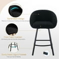 thumbnail image 3 of ONEVOG 26.4'' Swivel Counter Height Stool, Sherpa Upholstered Bar Stool with Barrel Arms & Backs, Modern Counter Stool for Kitchen Island, Black, 3 of 9