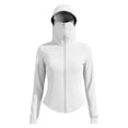 thumbnail image 6 of Vinsonshop Women's UPF 50+ Sun Protection Hoodie Jacket Lightweight Long Sleeve Zip Up Sun Shirt with Face Cover for Hiking Running Outdoor White M, 6 of 6