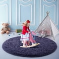 thumbnail image 2 of YJ.GWL Round Fluffy Area Rugs Fluffy Carpet Plush Rug for Living Room Bedroom Circular Fuzzy Mat, 4x4 Ft, Grey-purple, 2 of 6