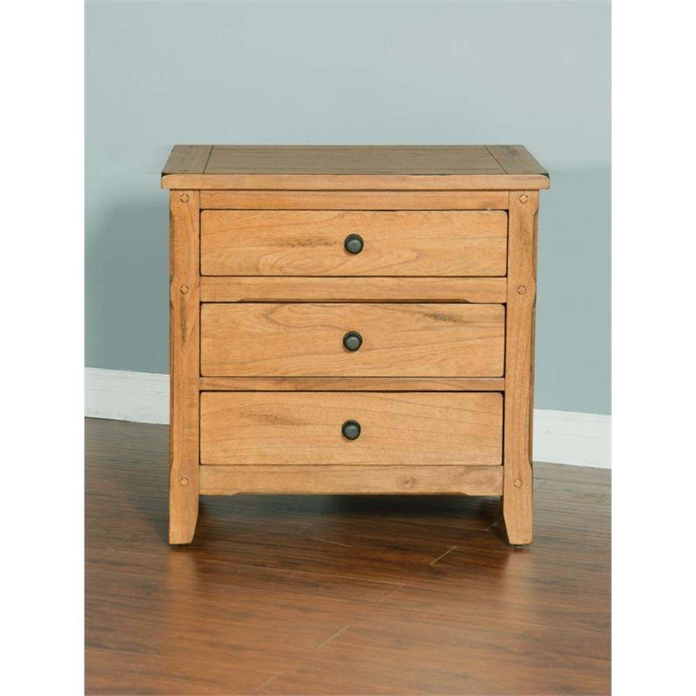 Sunny Designs Sedona 29" Petite Traditional Wood Night Stand in Rustic Oak