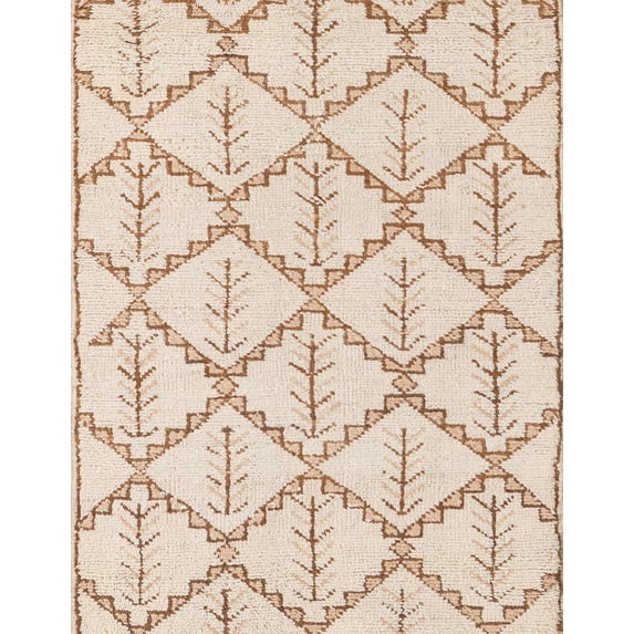 Ahgly Company Machine Washable Indoor Rectangle Abstract Brown Sugar Brown Area Rugs, 7' x 9'