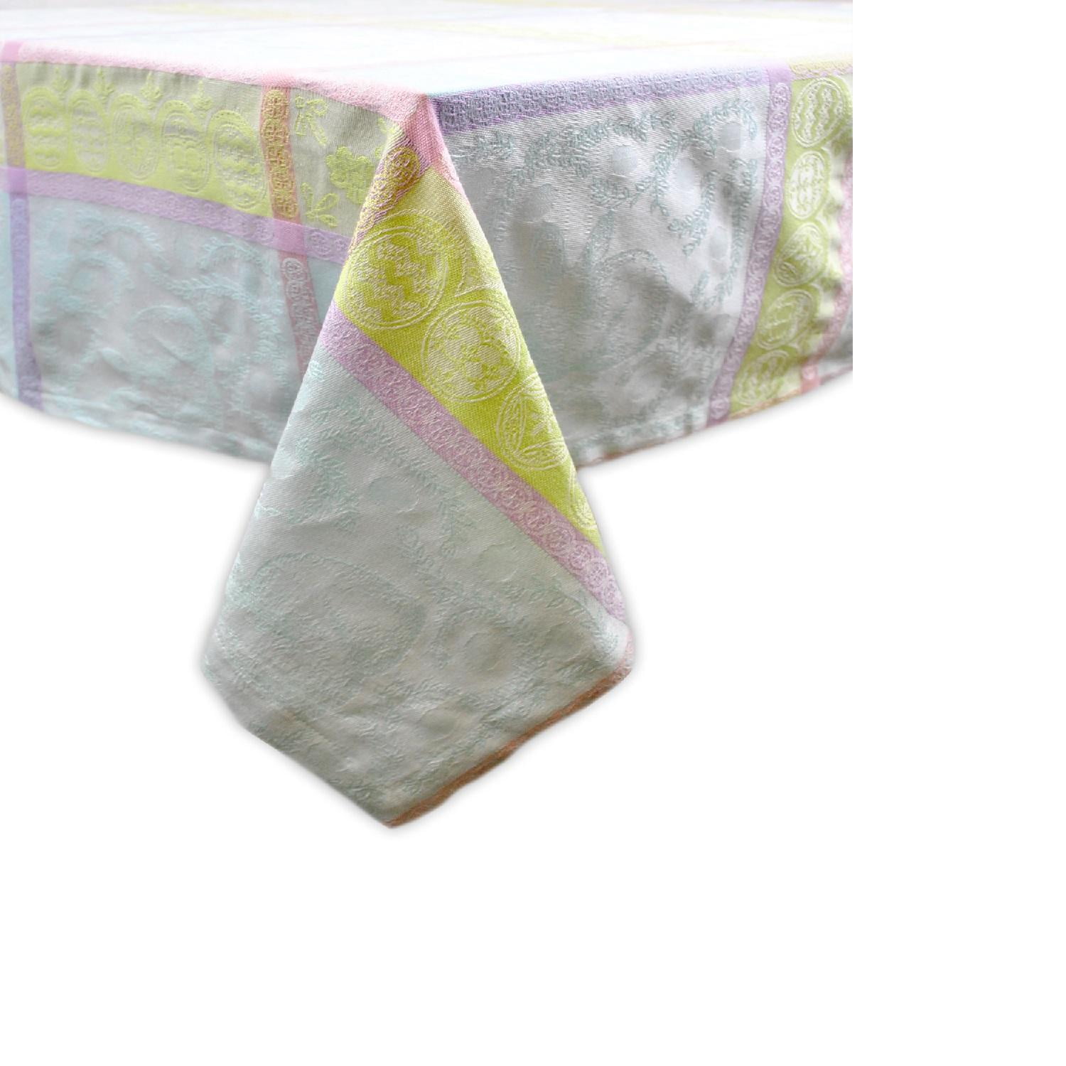 Spring Time Sweet Easter Jacquard Square Cotton Tablecloth 52" x 52