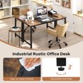 thumbnail image 5 of Giantex 63” Computer Desk, Modern Home Office Desk, Sturdy Metal Frame Writing Desk, Simple Laptop Desk for Office, Dining Room, Simple Installation, 5 of 8