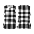 thumbnail image 2 of Gaeub White And Black Plaid Men's Mesh Basketball Jersey, Quick-Drying Sleeveless Top S-4XL, Loose Muscle Tank Top -3X-Large, 2 of 9
