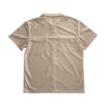 thumbnail image 4 of Ecqkame Mens Short Sleeve Jackets Solid Lapel Collar Zip Up Lightweight Coats Casual Daily Outdoor Sports Outerwear Top Khaki S, 4 of 6