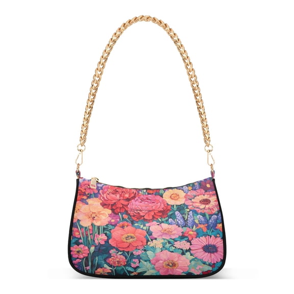 ALAZA Spring Flowers Women's Chain Shoulder Bag Hobo Handbag Tote Crossbody Purse