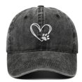 thumbnail image 4 of WMNTST Unisex Baseball Caps Washed Cap Heart Embroidery Curved Brim Outdoor Everyday Adjustable Hats, 4 of 4