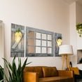 thumbnail image 2 of Large Window Mirror with Shutters Wall Decor, Distressed Wood Windowpane Mirror( Window Mirrorx1,Shuttersx2),Rustic Grey, 2 of 5