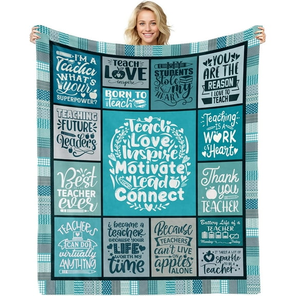 Teacher Blanket Gifts, Teacher Gifts for Women, Teacher Appreciation Gifts, Teachers Birthday Gifts, Teacher's Day, Retirement Gift for Teacher, Best Teacher Gifts Blanket Throw 60"X50"