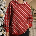 thumbnail image 2 of Fiaer Christmas Womens Oversized Hoodie Trendy Baggy Long Sleeve Hooded Sweatshirts Funny Graphic V Neck Pocket Xmas Tops 3-Red XS, 2 of 5