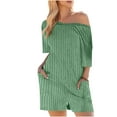 thumbnail image 5 of biudgviw Jumpsuits for Women Crew Neck Short Sleeve One Piece Short Rompers Plus Size Comfy Summer Beach Vacation Outfits with Pockets, 5 of 7
