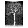 thumbnail image 3 of Ambesonne Tree Tablecloth Rectangular Table Cover, Modern Art Pattern Boho, 52"x70", Grey White, 3 of 4