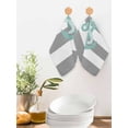 thumbnail image 2 of Nautical Anchor Kitchen Dish Towels for Drying Dishes Set of 4, Turquoise Grey White Horizontal Stripe Waffle Weave Microfiber Hand Tea Bathroom Towels Quick Dry & Absorbent Towel 12x12, 2 of 7