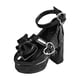 thumbnail image 1 of Zapatos de figura femenina a escala 1/4, mini, accesorios para muñecas de moda con hebilla de corazón, tacón alto negro, 1 of 9