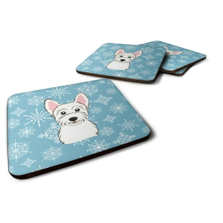 

Carolines Treasures BB1660FC Snowflake Westie Foam Coaster Set of 4 3 1/2 x 3 1/2 multicolor