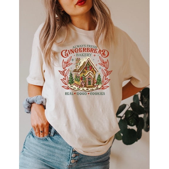 Gingerbread Shirt, Cute Winter Occasion Shirt, Gingerbread Man Tshirt,Women Occasion T-Shirt Winter Tee Baker Winter Occasion Top,Winter Occasion, Full Size S-5XL
