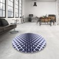 thumbnail image 4 of Ahgly Company Machine Washable Indoor Round Transitional Heavenly Blue Area Rugs, 4' Round, 4 of 7