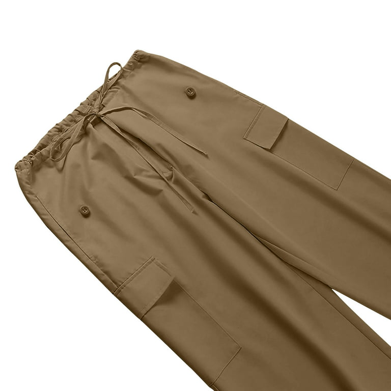 Efsteb Womens Pants Casual Comfort Baggy Pants Fashion Trousers Full Pants  Straight Solid Color Suit Pants Black XL 