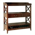 thumbnail image 1 of Wayborn Buffet de Rangement Ouvert Eiffel avec Porte-Bouteilles à Vin en Brun, 1 of 1