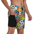thumbnail image 3 of Haiem Various Balls Mens Swim Trunks with Compression Liner 2 in 1 Swimming Shorts Stretch Swimwear Quick Dry,Board Shorts-Medium, 3 of 9