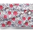thumbnail image 3 of Soimoi Tissu Crêpe polyester Imprimé Feuilles & Roses au Mètre 52 Pouces de Large, 3 of 3
