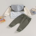 thumbnail image 3 of Baby Boy Fall Outfits Classic Long Sleeve Contrast Color Pocket Hoodie + Pants Set Toddler Clothes, 3 of 7