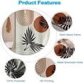 thumbnail image 4 of Mid Century Abstract Boho Shower Curtain Bathroom Set Semicircle Geometric Lines Modern Minimalist Black Palm Leaves Bath Accessories Modern Decor Waterproof Fabric with Hooks 72x72 inches, 4 of 6