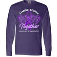 thumbnail image 3 of Inktastic Staying Strong Together Alzheimer's Awareness Purple Ribbon Long Sleeve T-Shirt, 3 of 5