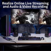 4K Video Capture Card,HD Audio Video Capture,HDM Loop-Out, 1080P 60FPS,2K 30FPS Video Game Capture for Streaming Works for PS5,Switch,Camera,PC,OBS,Black