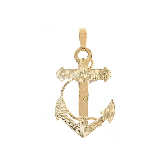 Avital Co 14k Yellow Gold Anchor Crucifix Cross Pendant Customer Reviews