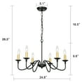 thumbnail image 3 of Gold Chandelier Hanging Pendant Light Fixtures Ceiling Mount 6-Light Modern Farmhouse Chandeliers for Dining room, 3 of 7