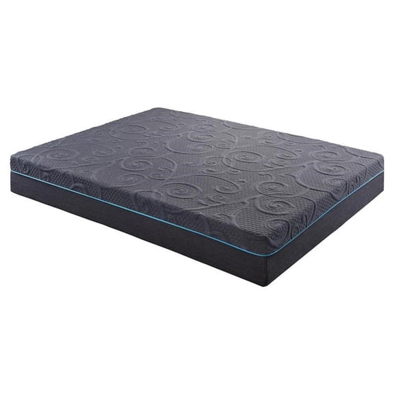 Pemberly Row Fabric Twin XL Gel Memory Hybrid Mattress in Gray