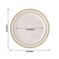 thumbnail image 3 of Efavormart 10 Pack - 10" Gold-Trimmed Ivory Round Plastic Dinner Plates for Weddings, Birthdays, Parties, Gathering, Graduation Ceremonies, Special Events, 3 of 9