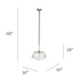 thumbnail image 4 of Large 16" Geometric Diamond Shaped Pendant Industrial Metal Wire Cage Hanging Ceiling 1 Light Fixture - Antique Brass, 4 of 4