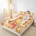 thumbnail image 3 of Manfei Cute Bowknot Puppy Queen Sheets, Golden Retriever Queen Sheet Sets, Beige Cream, 4pcs, 1 Flat Sheet, 1 Fitted Sheet and 2 Pillowcases, 3 of 6