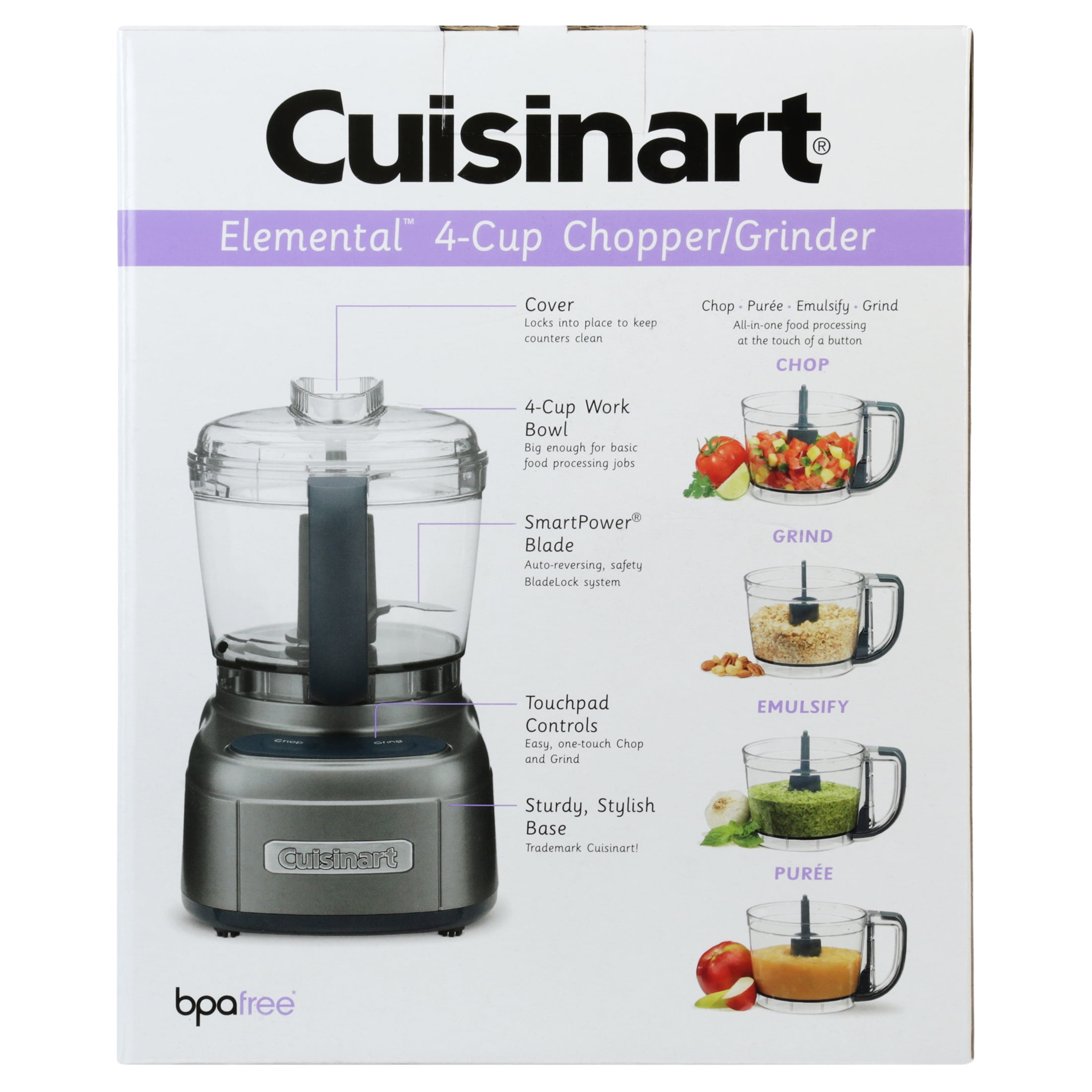 Cuisinart Elemental 4-Cup Silver Food Processor ECH-4SV - The Home Depot