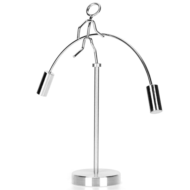 Balance Ball Toy, Exquisite Craft Swinging Balls Stainless Steel Educational Desk Decompressive Toy For Teens For Child 011 Double Man Model,010 Cylinder Style