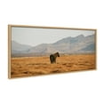 thumbnail image 4 of Kate and Laurel Sylvie Icelandic Horses No 3 Framed Canvas Wall Art by Crystal Lynn Collins, 40x18 Natural, Stunning Nature Landscape Art for Wall, 4 of 8