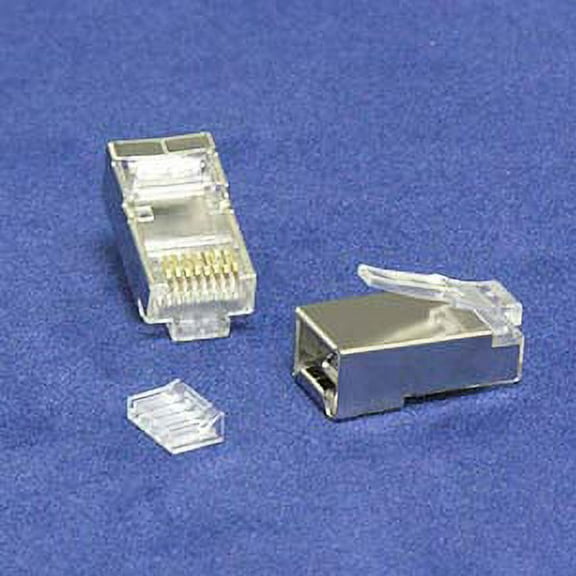 ACCL RJ45 Cat.6 Shielded Plug Solid 50 Micron 3-Prong w/Inserter 100pk, 1 Pack