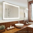 thumbnail image 2 of Dyconn Faucet Edison Tri-Color Horizontal/Vertical Wall Mounted Backlit LED Bathroom Vanity Mirror with Touch ON/OFF Dimmer (48"W X 36"H ), 2 of 6