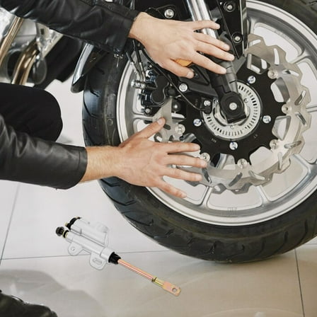 OUNONA Rear Brake Master Cylinder for ATV Motorcycles with Sturdy Metal Construction and Extended Lever Design 10mm