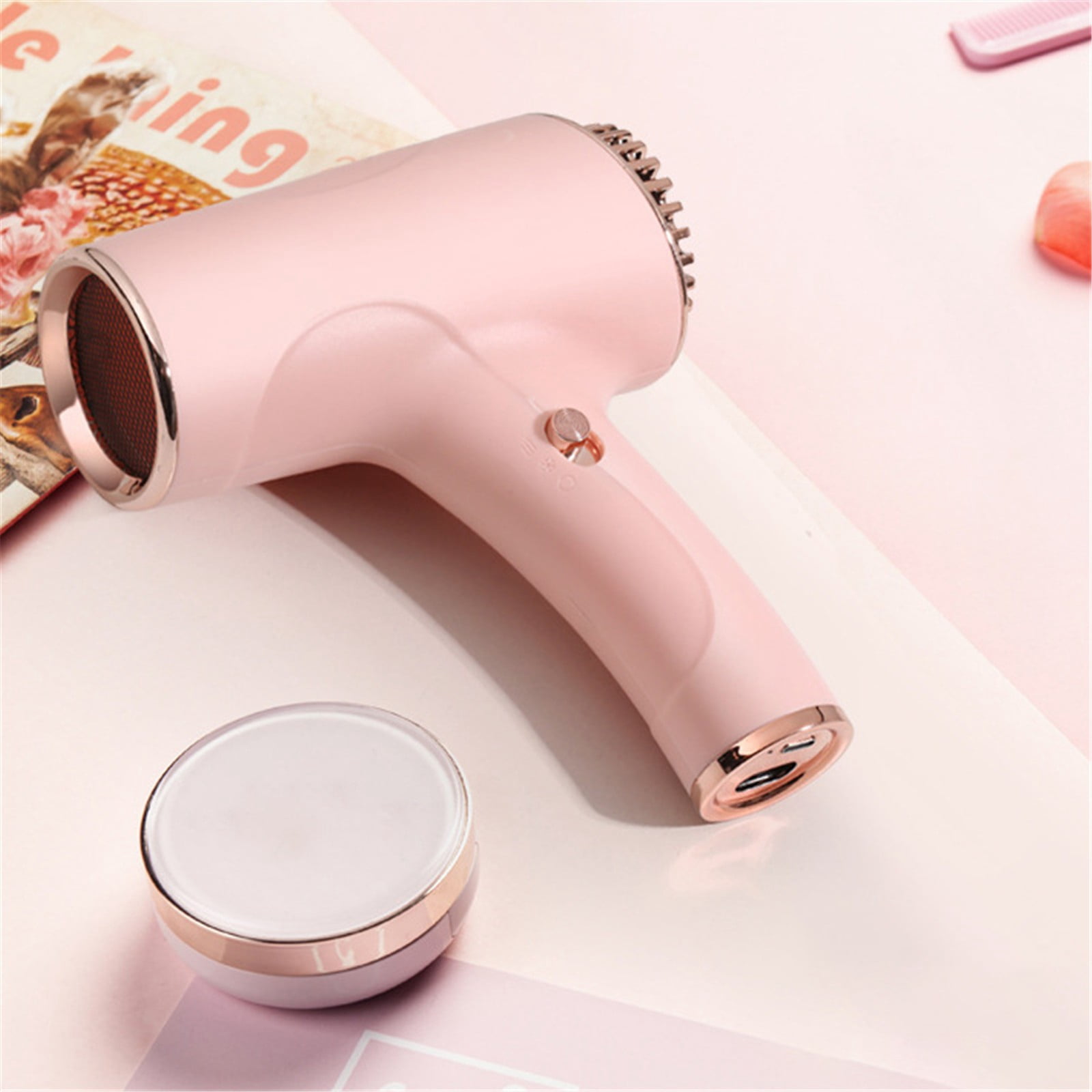 MOQIN Wireless Charging Portable Hair Dryer 500W ,Portable Lightweight Fast Drying Negative Ion Hairdryer Blowdryer For Normal & Curly Hair Portable Cordless Heater Outdoor Home & Travel