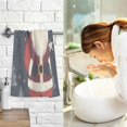 thumbnail image 7 of Yayeee 2 Pack Hand Towels for Bathroom 100% Cotton 16" x 28" Soft Absorbent Kitchen Towel, Blue Christmas Santa, 7 of 7