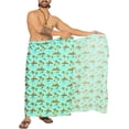 thumbnail image 5 of LA LEELA Men's Swimwear Cotton Linen Effect Sarong Cover Up Swimsuit Wrap Sulu Pareo Beachwear For Men One Size Shamrock Green, Palm Tree Summer Vacation, 5 of 5