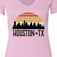 thumbnail image 4 of Inktastic Houston Texas Skyline Retro Women's V-Neck T-Shirt, 4 of 5