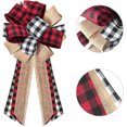 thumbnail image 5 of Carolilly Carolilly Christmas Tree Topper - Buffalo Plaid Red Black Burlap Decorative Bow-Knot - Rustic Farmhouse Xmas Decorations Home Decor - Handmade, 5 of 6
