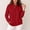 Red, variant on Josdec Women's Full Zip Sweatshirt Jacket Long Sleeve Stand Collar Dual Side Pockets Ribbed Cuff Solid Color Casual Coat Tops M-4XL