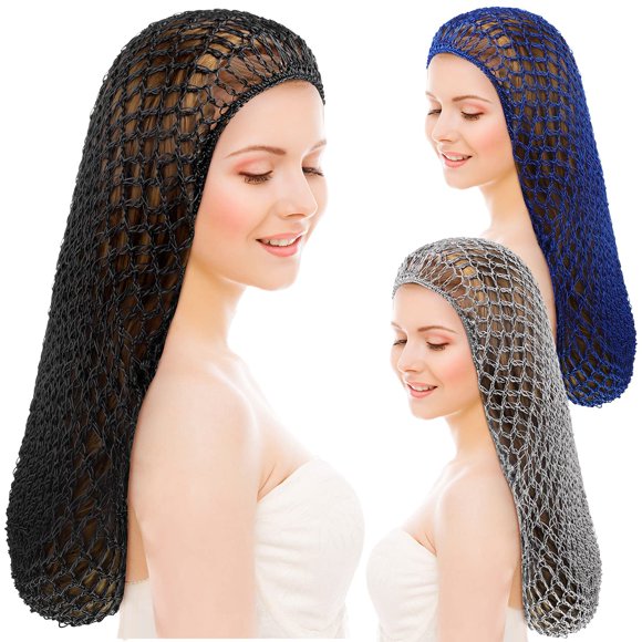 Hair Nets Waydress, gorro de malla, tejido de rayón y ganchillo, 20 cm